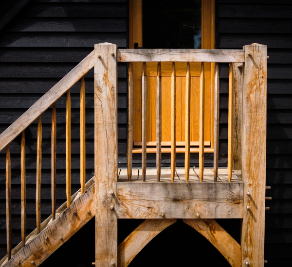 Restored oak staircase interior