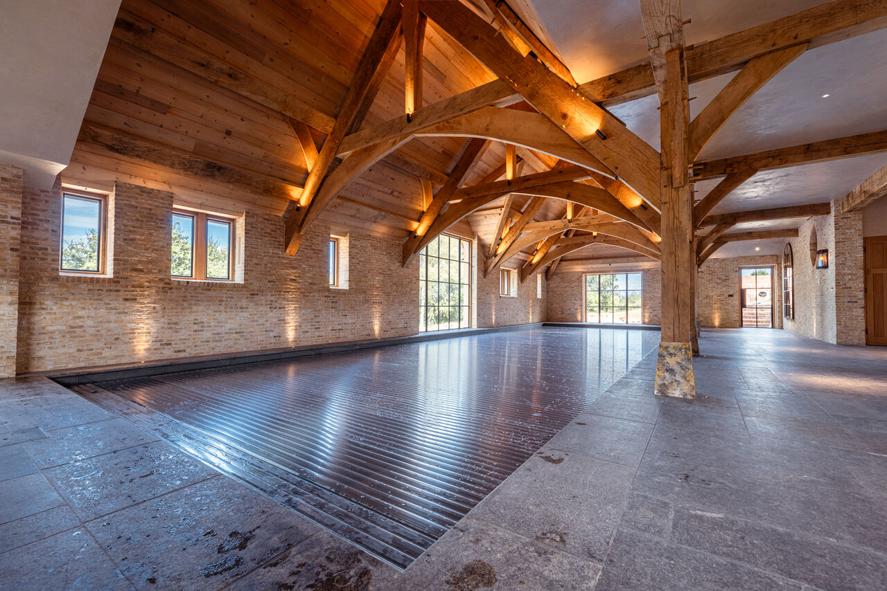 Handmade oak-framed pool house