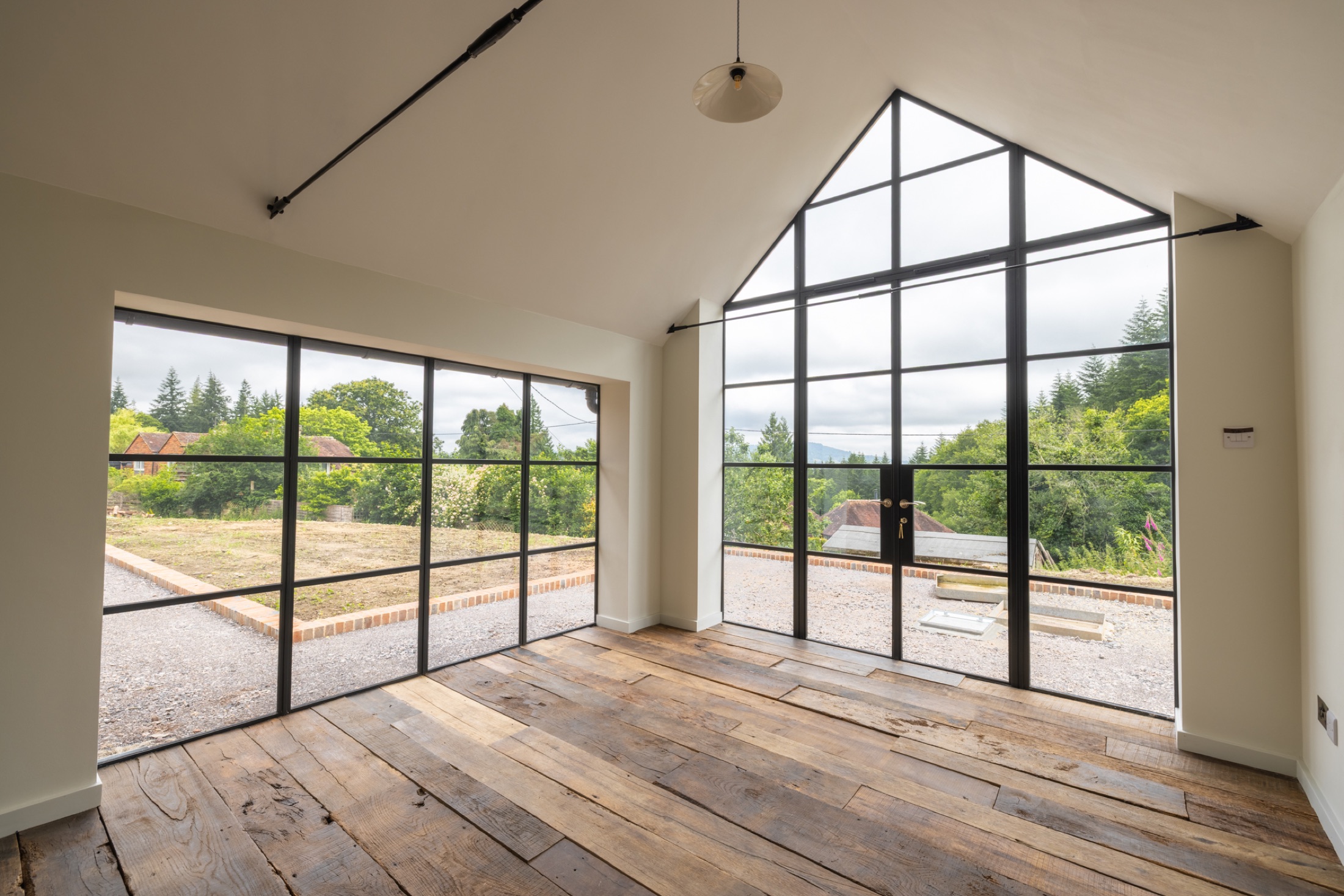Henley Cottage vaulted reception with a glazed gable