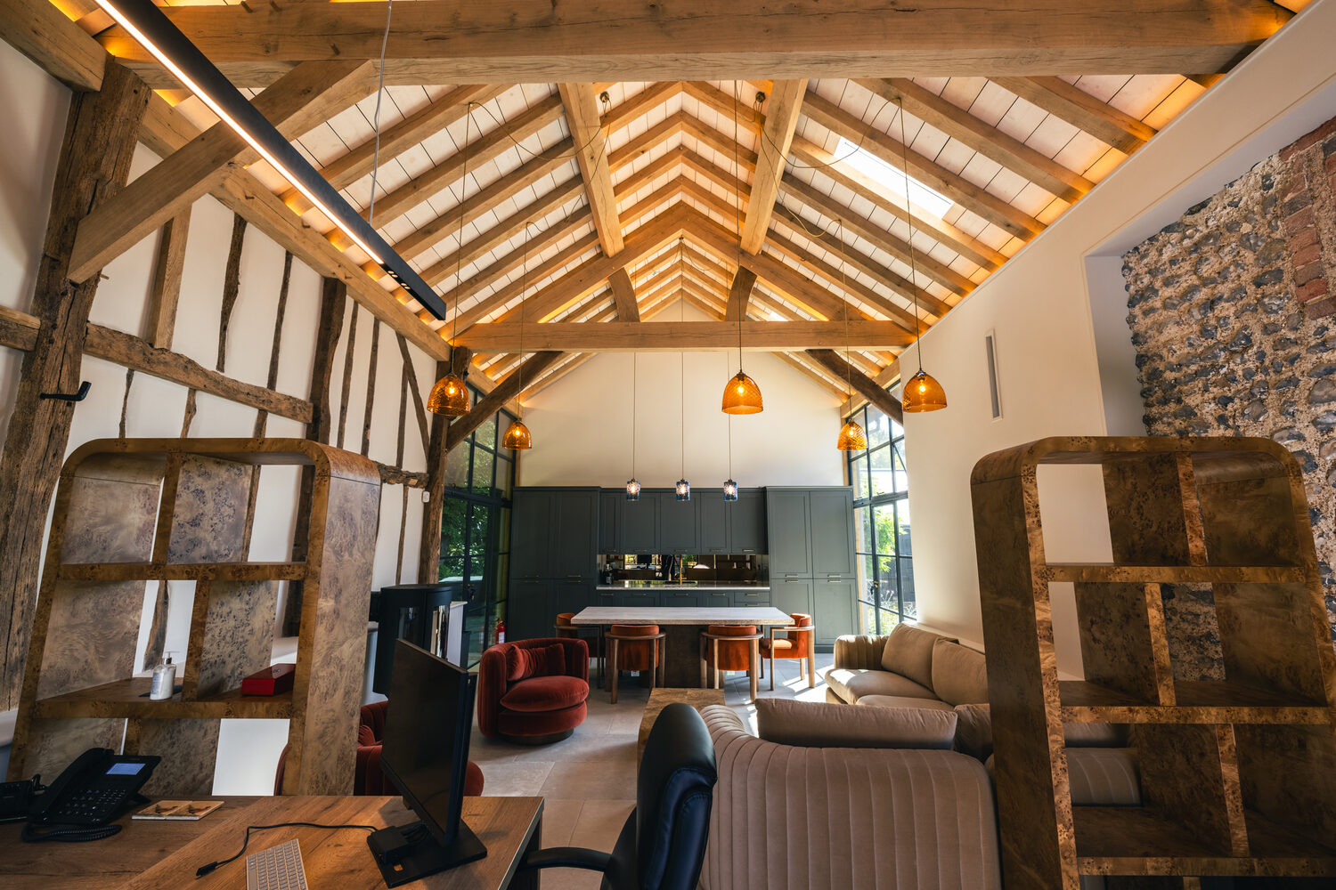 Grade II flint barn restoration