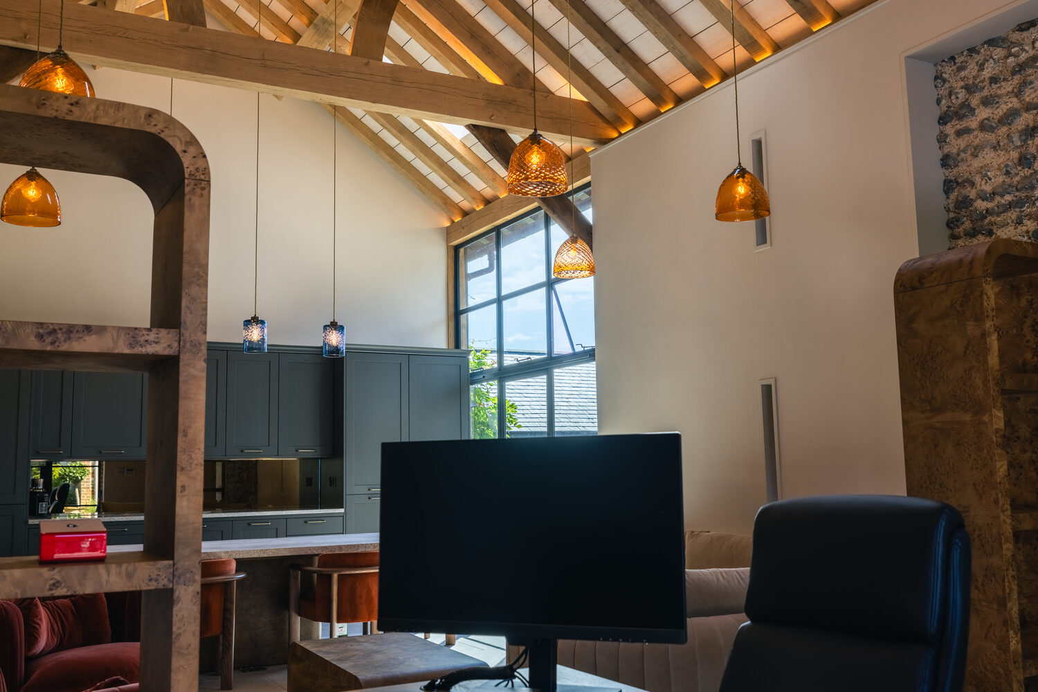 Grade II flint barn restoration