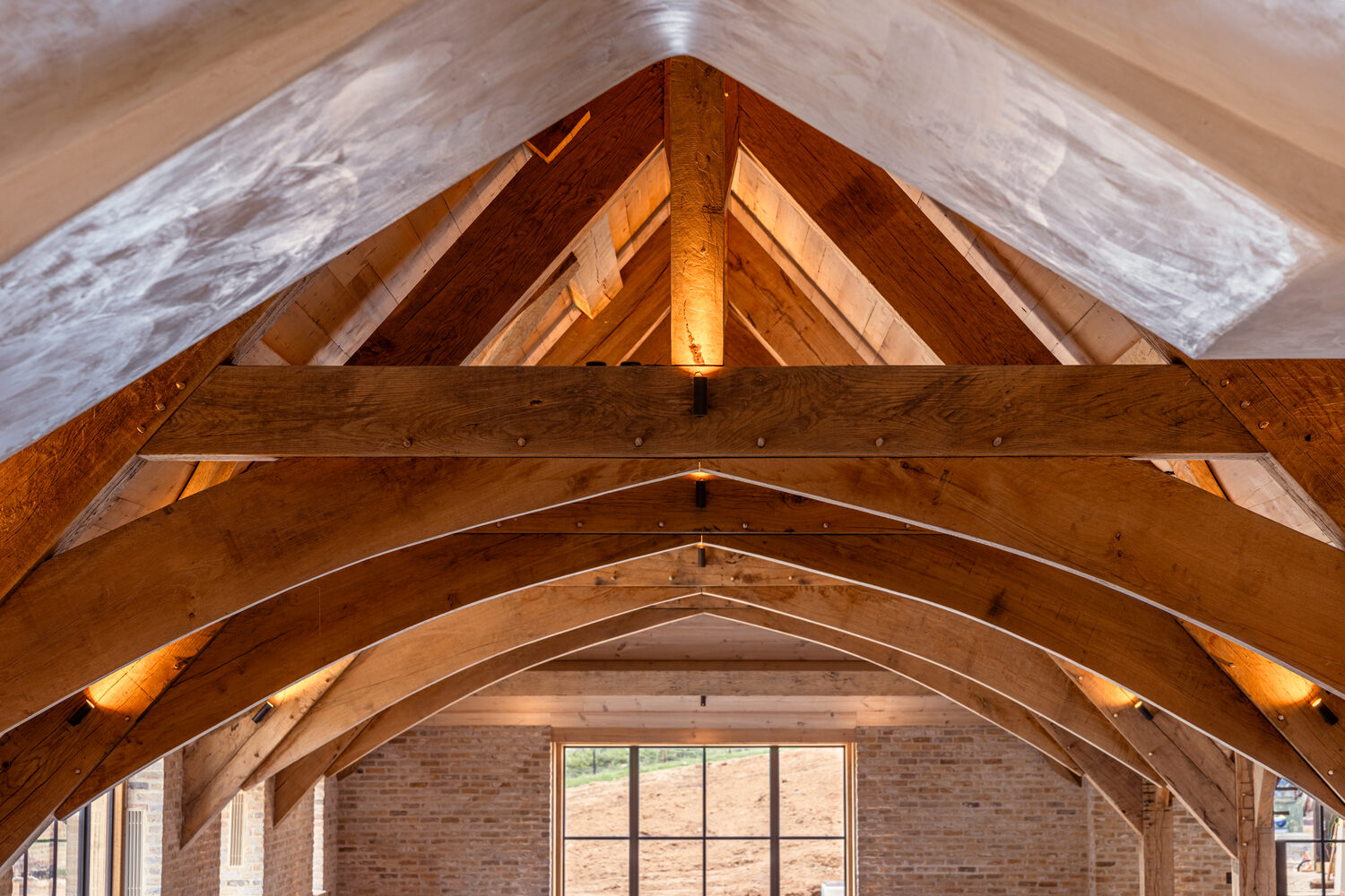 Oak-framed pool house